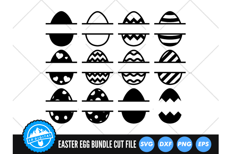 Easter Egg Monogram Bundle SVG | Easter 2022 Cut File By LD Digital