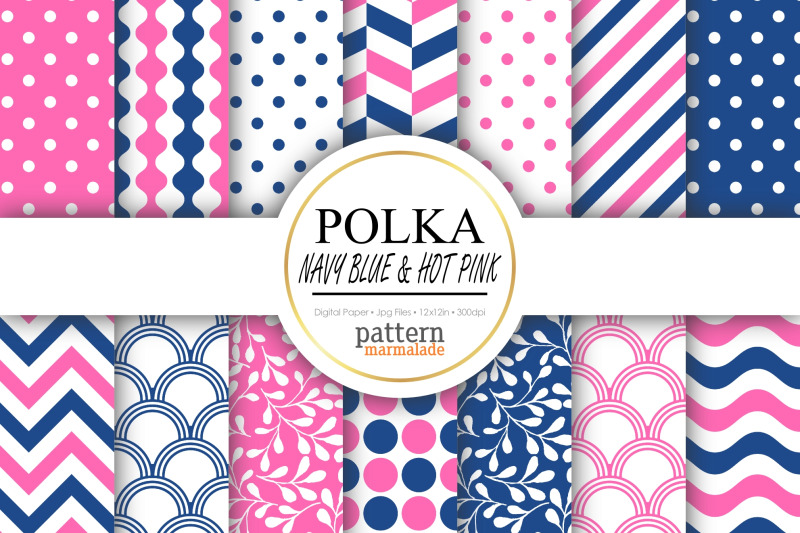 polka-navy-blue-and-hot-pink-digital-paper-nbsp-t0809