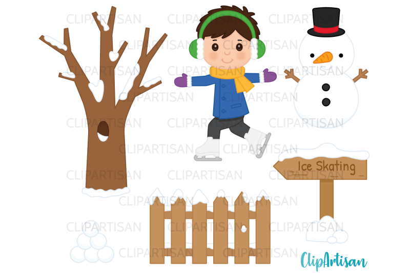 winter-kids-clipart-ice-skating-clipart-skiing-holiday-clipart-sno