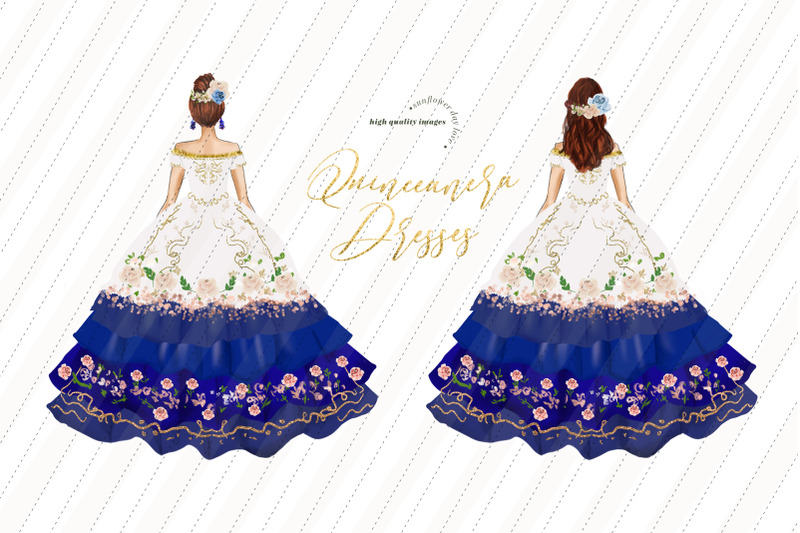 white-amp-navy-miss-quince-clipart-princess-birthday-dresses-clipart