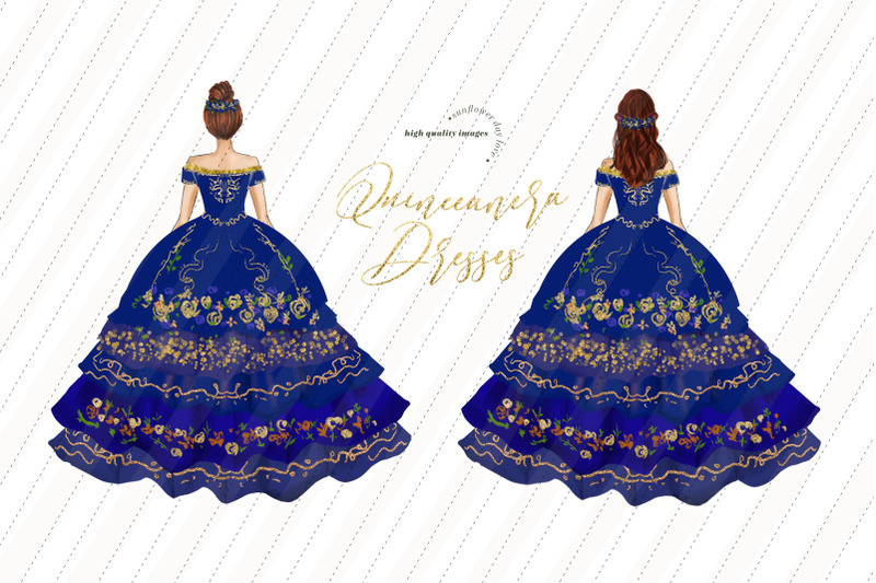 navy-miss-quince-clipart-wedding-princess-dresses-navy-clipart