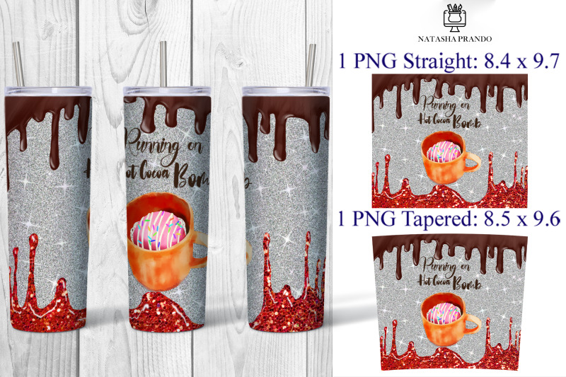 running-on-hot-cocoa-bomb-tumbler-wrap-nbsp-sublimation-design