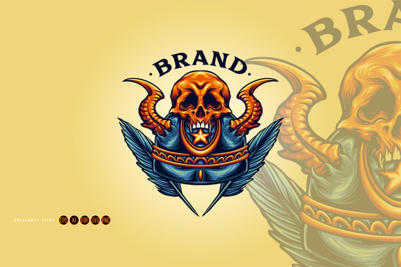 helmet-skull-horn-logo-illustrations