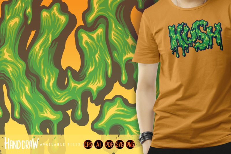 kush-typeface-melting-vector-illustrations