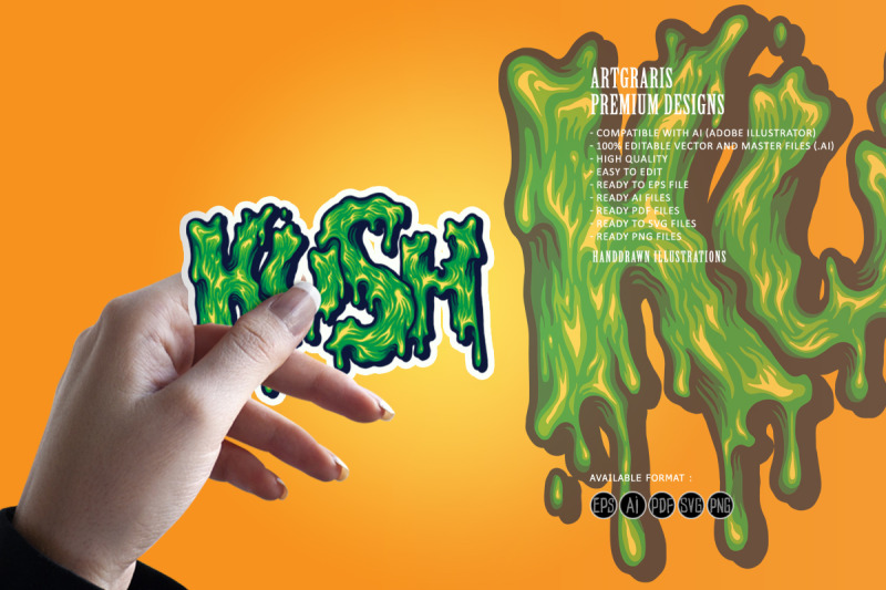 kush-typeface-melting-vector-illustrations