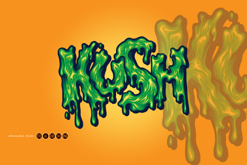 kush-typeface-melting-vector-illustrations