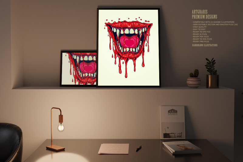 lips-vampire-melting-bloody-illustrations