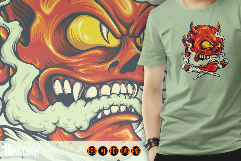 red-devil-vape-weed-smoking-illustrations