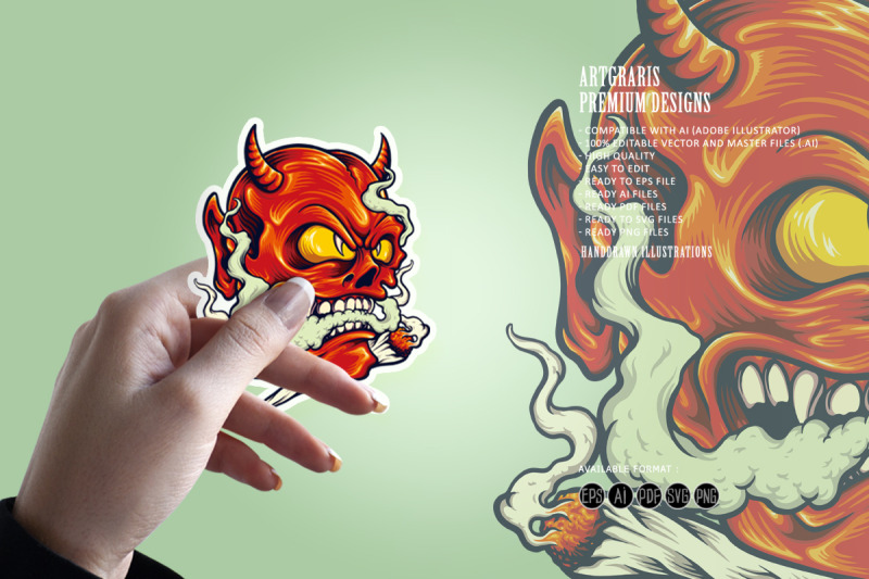 red-devil-vape-weed-smoking-illustrations