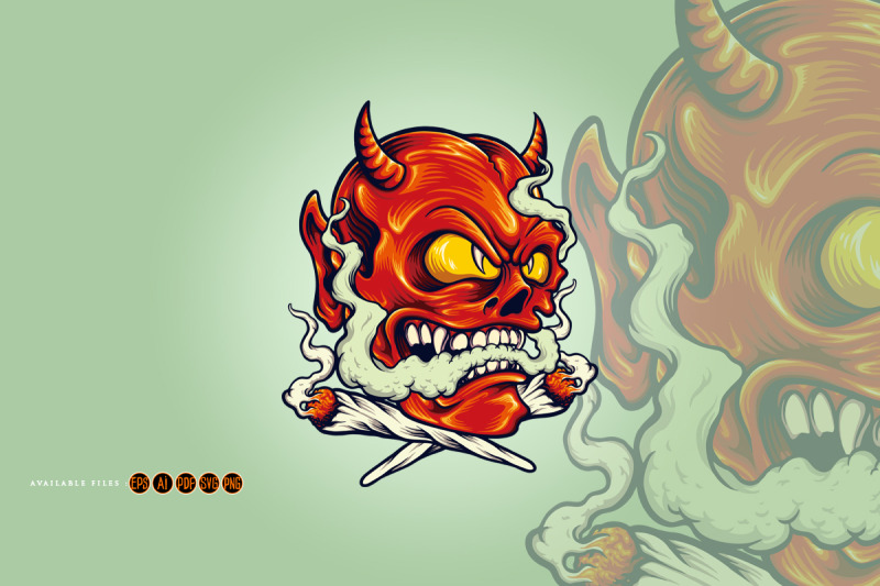 red-devil-vape-weed-smoking-illustrations