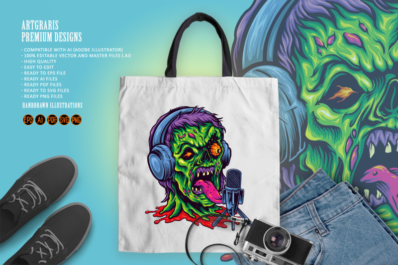 angry-head-zombie-podcast-logo-illustrations