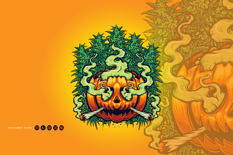 halloween-jack-o-lantern-cannabis-background