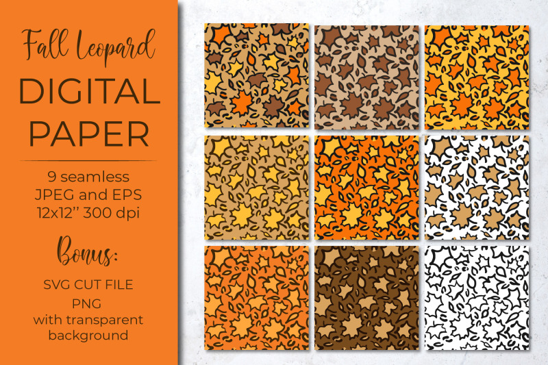 fall-leopard-digital-paper-maple-leaves-leopard-print