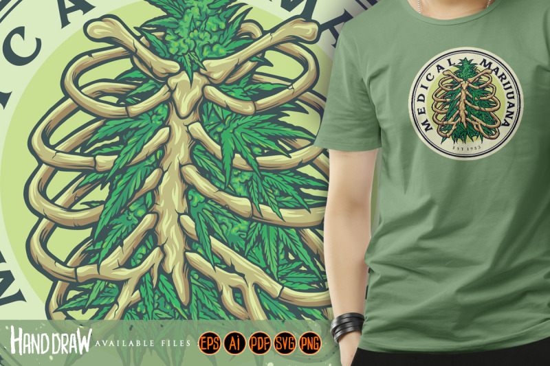 weed-ribcage-logo-medical-marijuana-illustrations