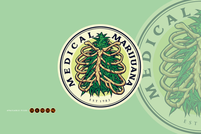 weed-ribcage-logo-medical-marijuana-illustrations