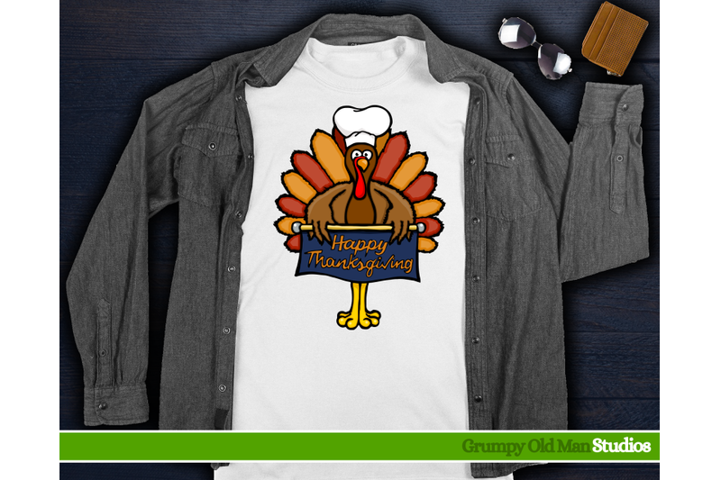 chef-turkey-with-happy-thanksgiving-sign