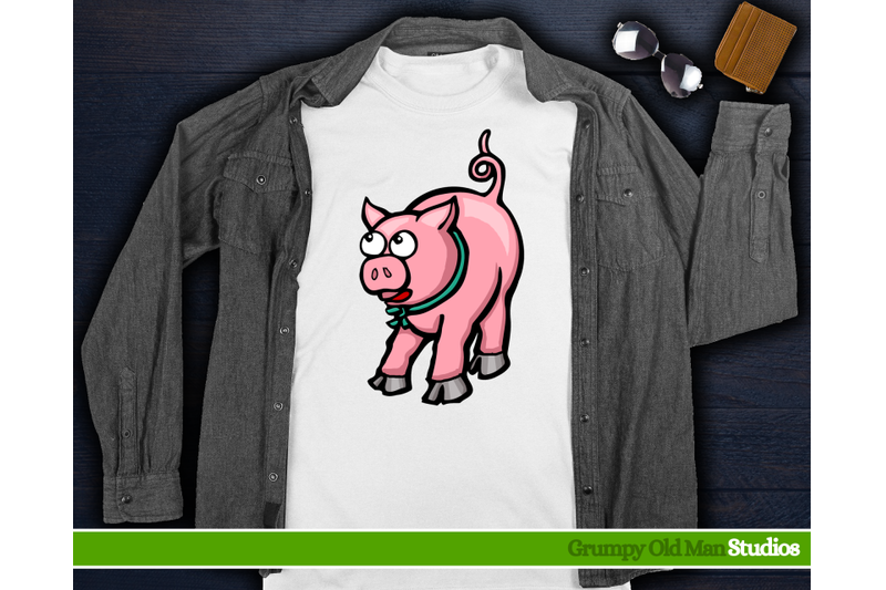 cute-cartoon-pink-pig-with-collar