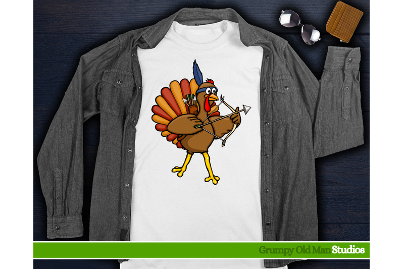 cartoon-turkey-with-bow-and-arrow-thanksgiving