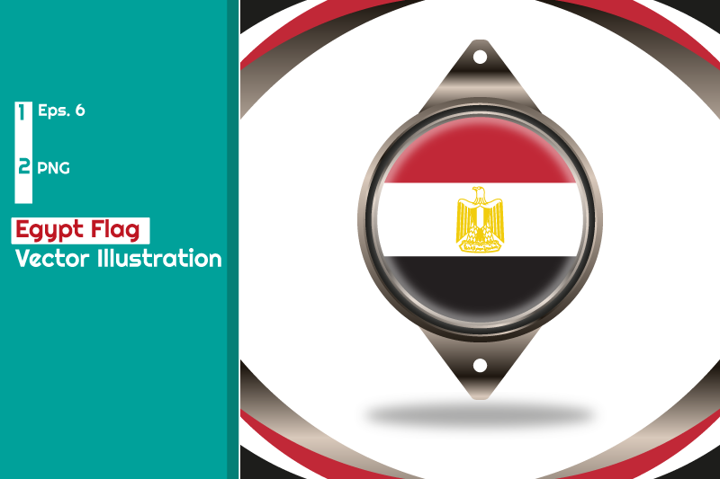 egypt-flag-round-badge-vector-illustration