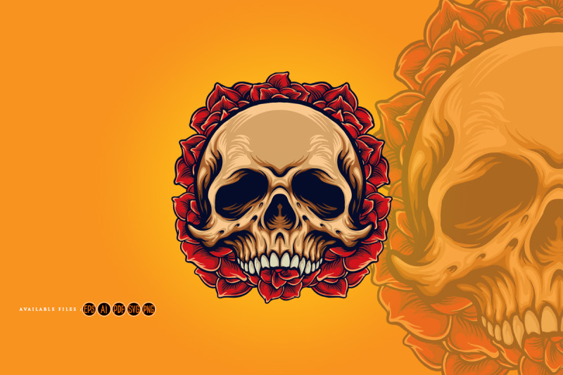 sugar-skull-roses-frame-illustrations