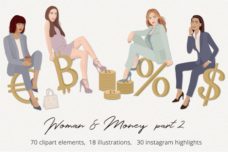 woman-and-money-part-2-illustration-set