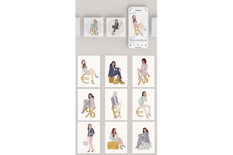 woman-and-money-part-2-illustration-set