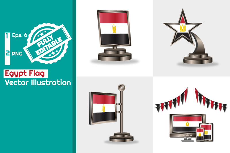 egypt-flag-set-modern-and-creative-illustration