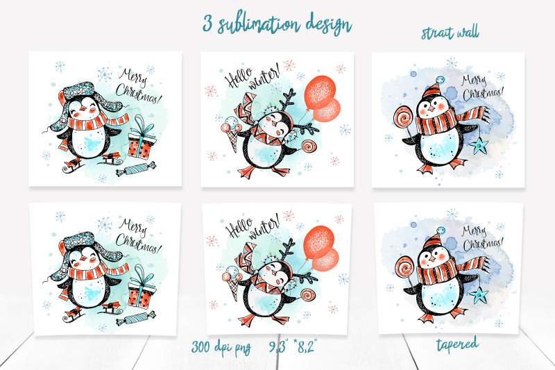 christmas-penguins-tumbler-sublimation-design-20-oz-skinny-png