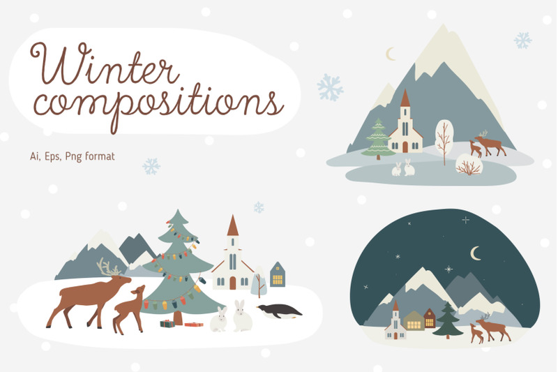 winter-fairytale-vector-collection
