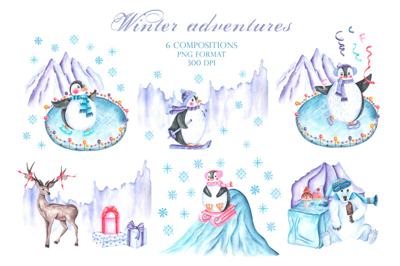 winter-penguins-watercolor-clipart-christmas-holidays-new-year