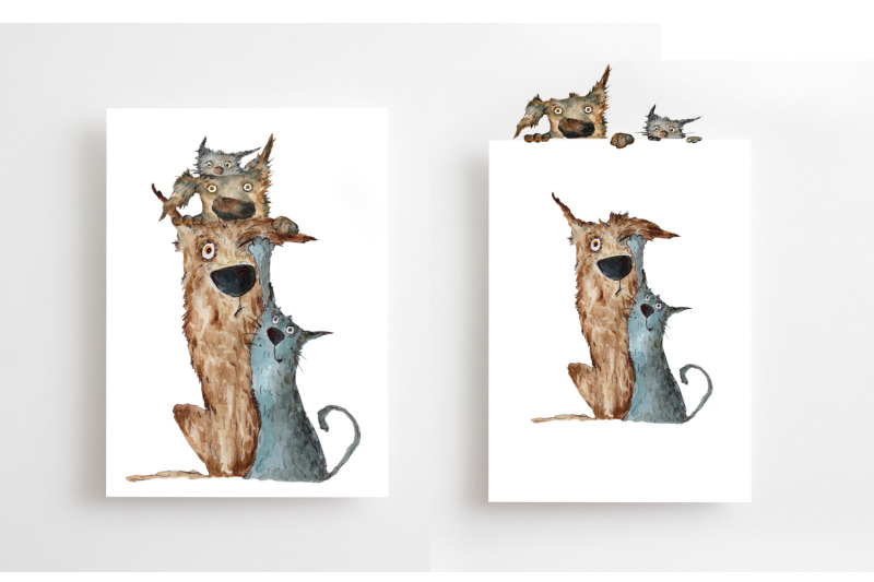 watercolor-cats-and-dogs