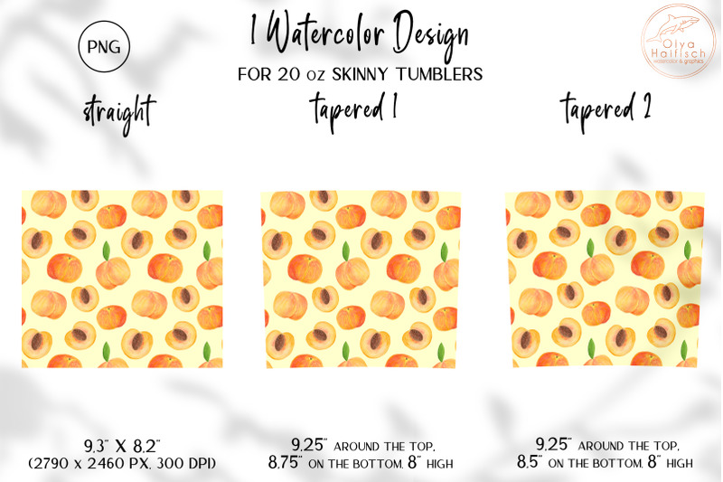 peach-tumbler-sublimation-design-fruit-tumbler-wrap-png