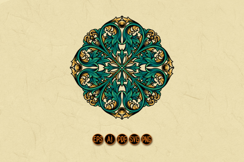 mandala-tropical-ornaments-classic-illustrations