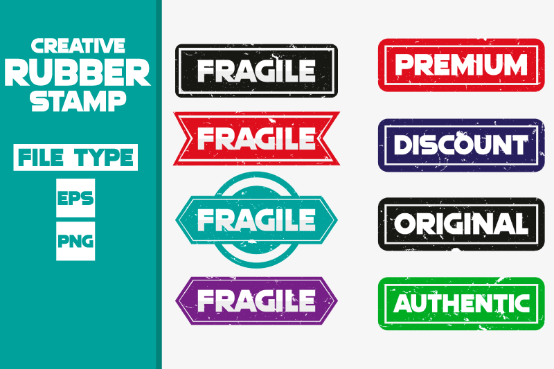 fragile-and-premium-creative-rubber-stamp-set