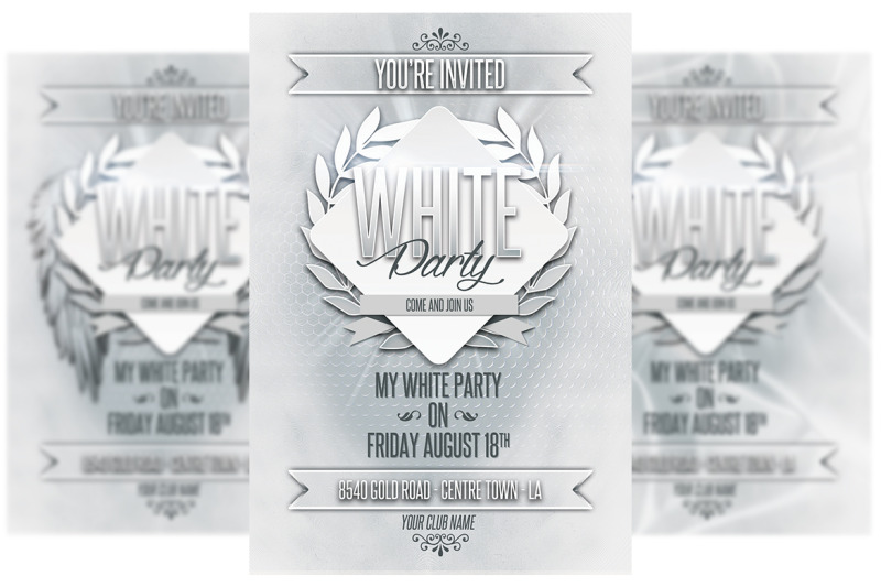 white-party-invitation