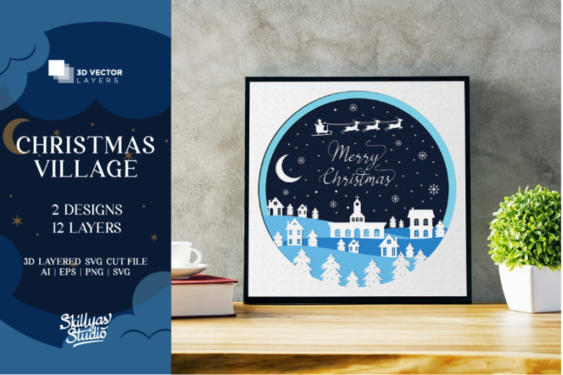 christmas-village-shadow-box-svg-christmas-village-3d-papercut
