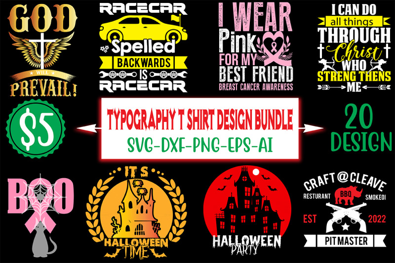 typography-t-shirt-design-bundle