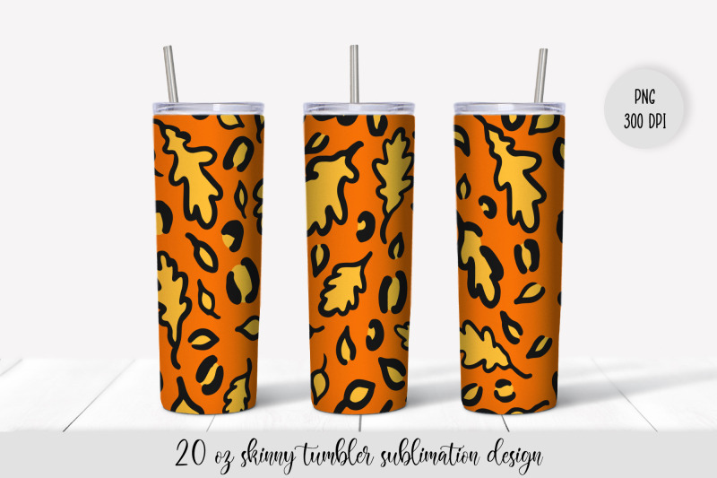 fall-leopard-tumbler-sublimation-design-autumn-tumbler-wrap