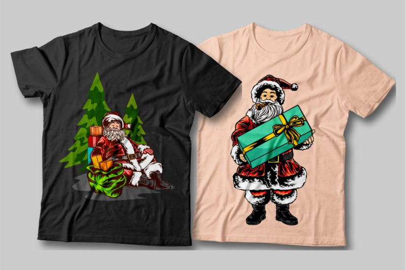 cool-santa-claus-vector-illustration-christmas-t-shirt-designs-bundle