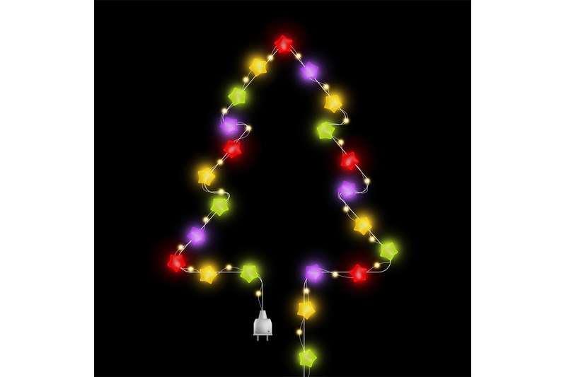 fir-tree-shape-with-light-garland-christmas-tree-with-multicolor-glow