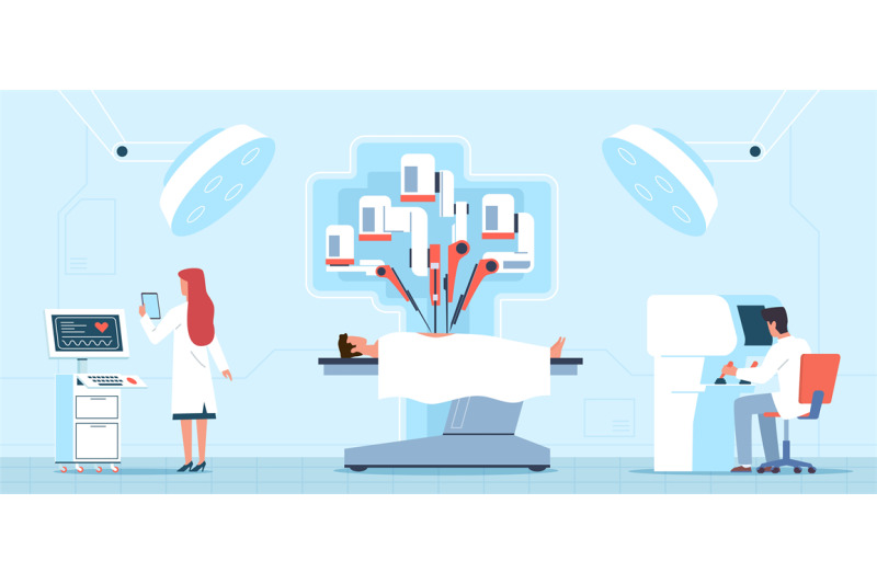 robotic-surgery-medical-operation-process-surgical-table-with-patien