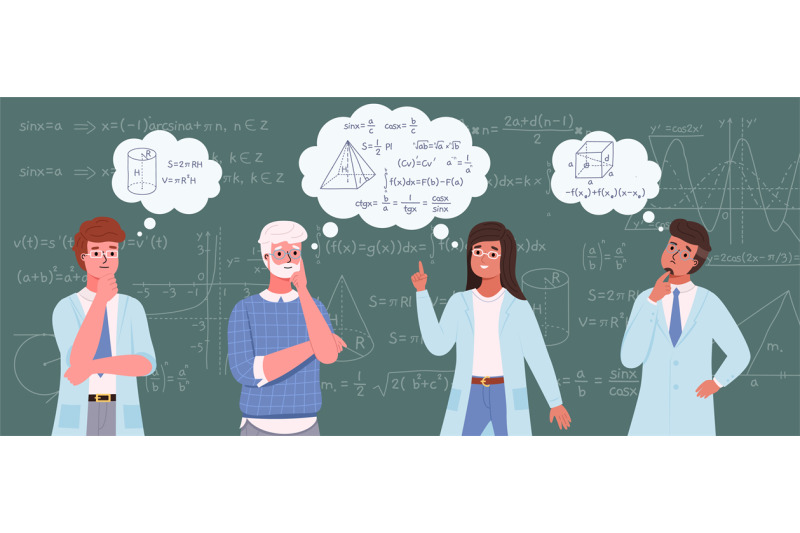 people-study-math-scientists-on-blackboard-background-with-mathematic