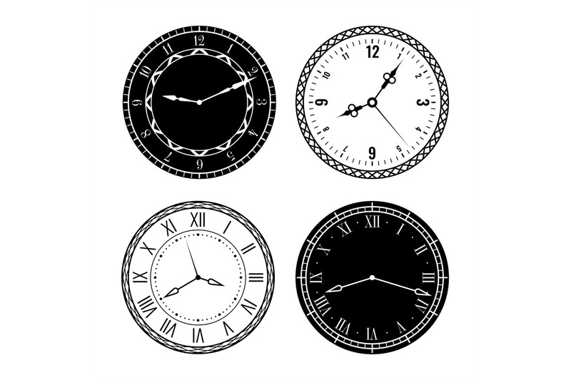 clock-faces-elegant-design-parts-watches-with-roman-and-arabic-numera