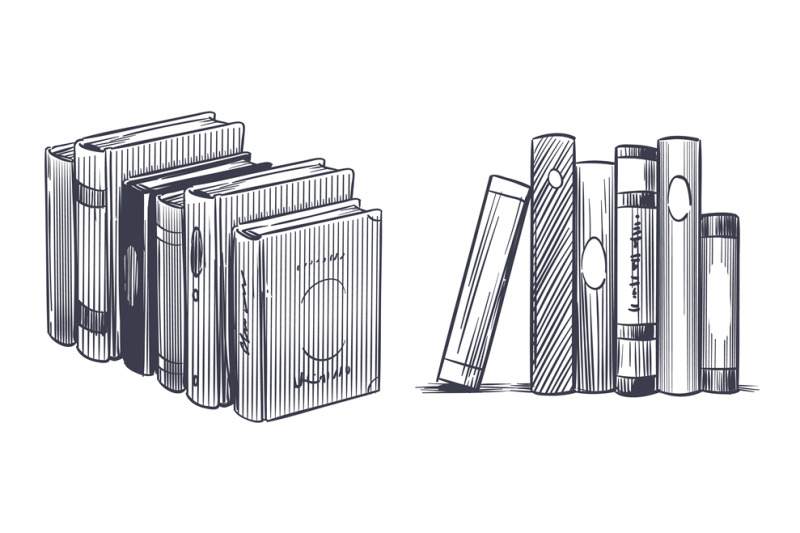 hand-drawn-books-sketch-engraving-monochrome-notebooks-stack-of-text