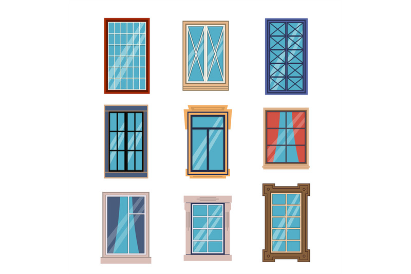 windows-frames-flat-colorful-various-window-frame-wooden-and-plastic