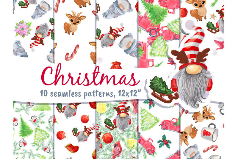christmas-digital-paper-deer-seamless-pattern