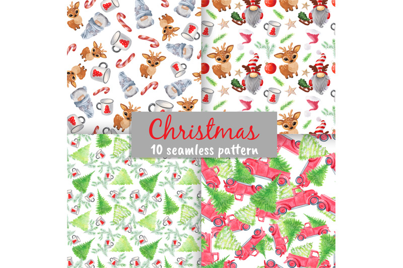 christmas-digital-paper-deer-seamless-pattern