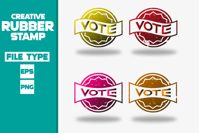 vote-creative-rubber-stamp-set