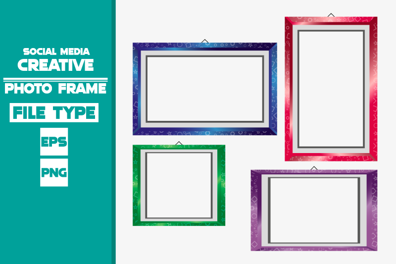 social-media-modern-photo-frame-set-with-texture