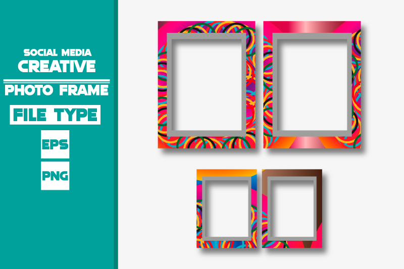 creative-ring-style-social-media-photo-frame-set